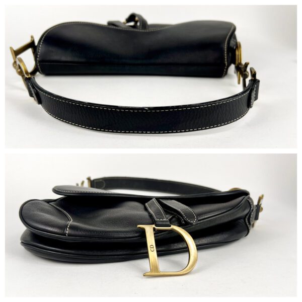 Christian Dior Black Leather Saddle Bag Entrupy Authenticated - Image 4