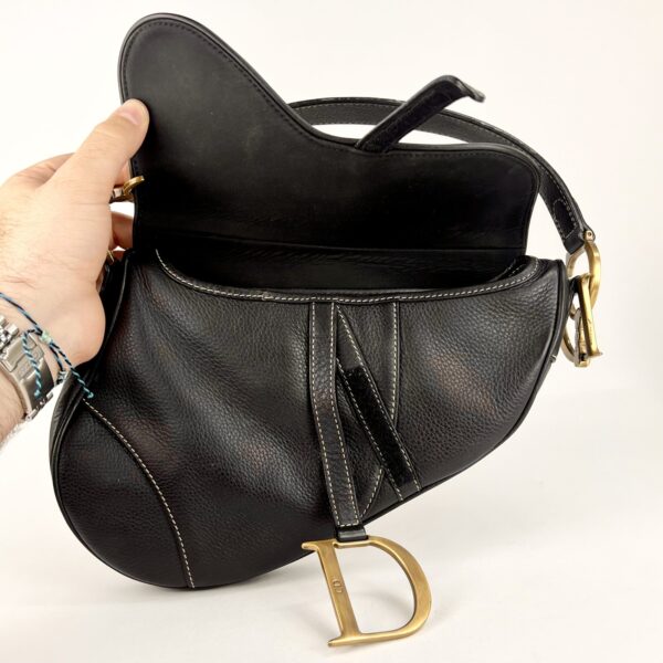 Christian Dior Black Leather Saddle Bag Entrupy Authenticated - Image 5