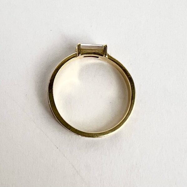 Foundrae 18k Yellow Gold If Not Now Then When Red Enamel Diamond Baguette Band - Image 9