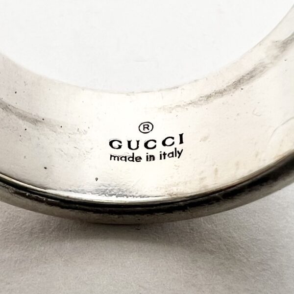 Gucci Ghost 925 Sterling Silver 9mm Band Ring 8.5'' - Image 7