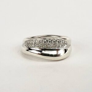 Judith Ripka 925 Sterling Silver Diamond Eros Sculptural Band Ring 7''