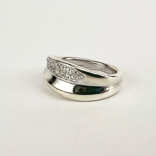 Judith Ripka 925 Sterling Silver Diamond Eros Sculptural Band Ring 7'' - Image 5