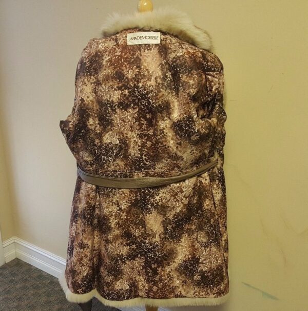 Mademoiselle Cream Mink & Leather Coat Jacket - Image 6
