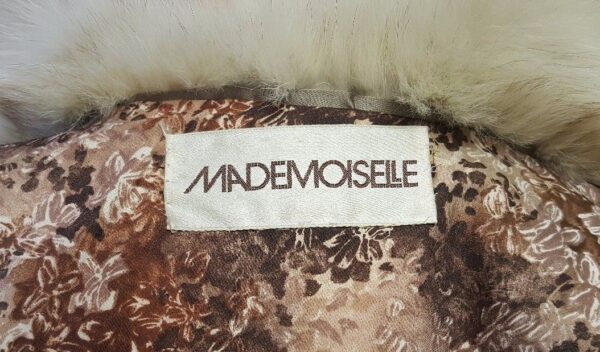 Mademoiselle Cream Mink & Leather Coat Jacket - Image 7