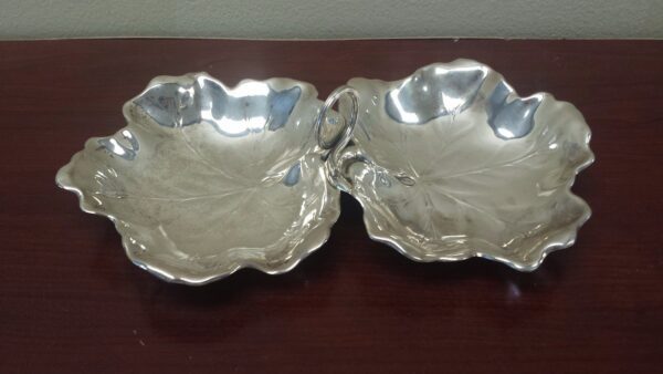 Reed & Barton Sterling Silver Double Leaf Sectional Serving Dish - Image 3