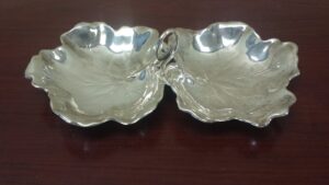 Reed & Barton Sterling Silver Double Leaf Sectional Serving Dish