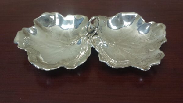 Reed & Barton Sterling Silver Double Leaf Sectional Serving Dish