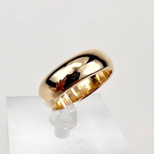 Tiffany & Co 14k 585 Yellow Gold 7mm Dome Wedding Band Ring 9.25 - Image 5