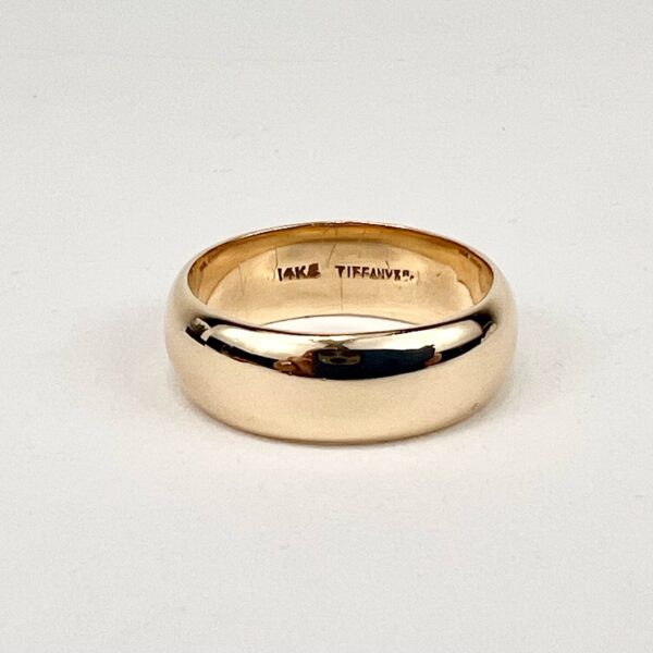 Tiffany & Co 14k 585 Yellow Gold 7mm Dome Wedding Band Ring 9.25 - Image 6