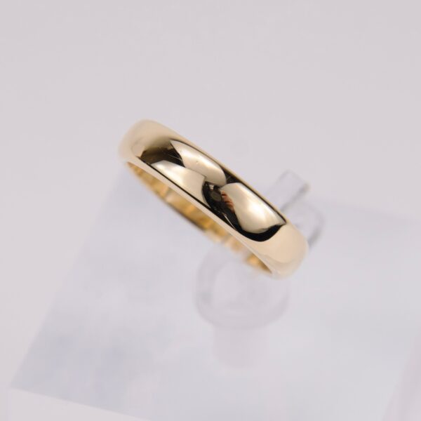 Tiffany & Co 18k 750 1999 Yellow Gold 4mm Dome Women's Wedding Band Ring 5.25 - Image 3
