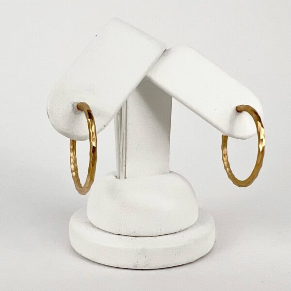 Tiffany & Co. Paloma Picasso 18k 750 Rose Gold Hammered Hoop Stud Earrings - Image 3