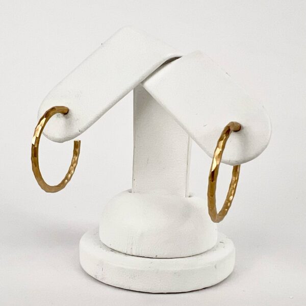 Tiffany & Co. Paloma Picasso 18k 750 Rose Gold Hammered Hoop Stud Earrings - Image 4