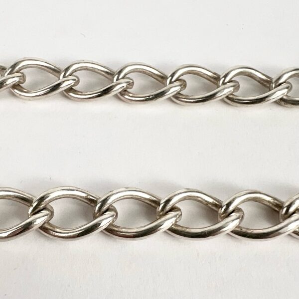Vintage 925 Sterling Silver Bead Ball Chain Curb Link Long Necklace 36'' - Image 8