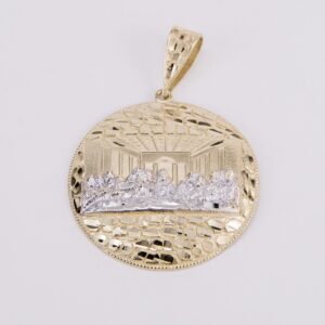 10k Two Tone Gold Large Last Supper Jesus Apostles Pendant 2 1/8'