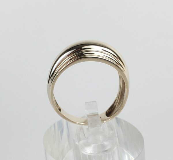 10k Yellow Gold 10.75mm Ribbed Dome Cigar Band Ring 6.75'' - Image 7