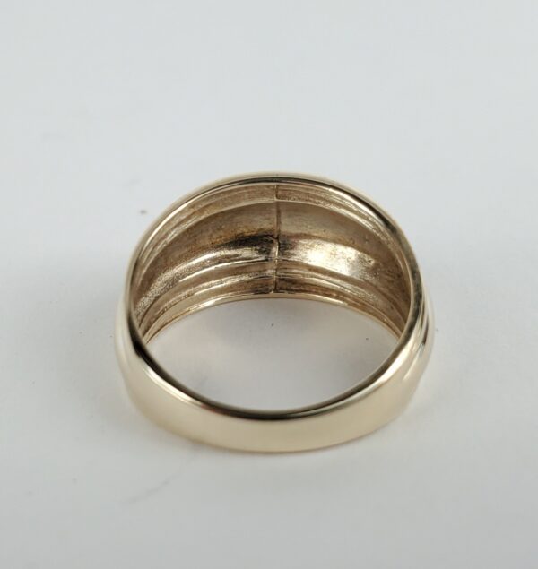 10k Yellow Gold 10.75mm Ribbed Dome Cigar Band Ring 6.75'' - Image 8