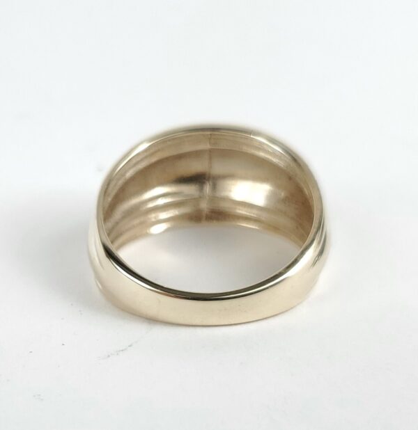 10k Yellow Gold 10.75mm Ribbed Dome Cigar Band Ring 6.75'' - Image 9