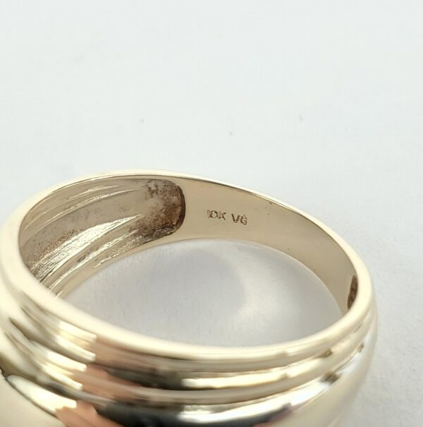10k Yellow Gold 10.75mm Ribbed Dome Cigar Band Ring 6.75'' - Image 10