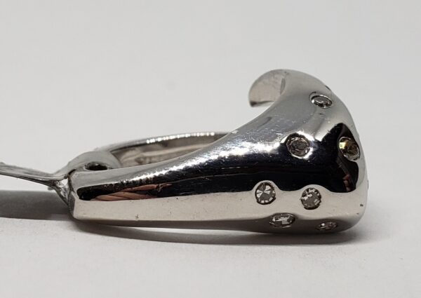 14k White Gold .55ctw Modern Modernist Unique Diamond Ring Unisex Mens Women - Image 6