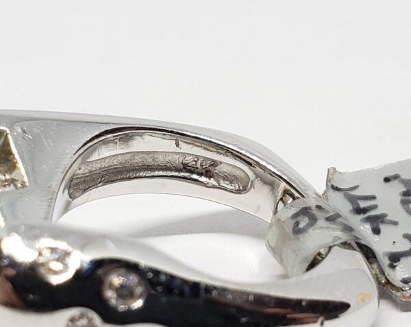 14k White Gold .55ctw Modern Modernist Unique Diamond Ring Unisex Mens Women - Image 9