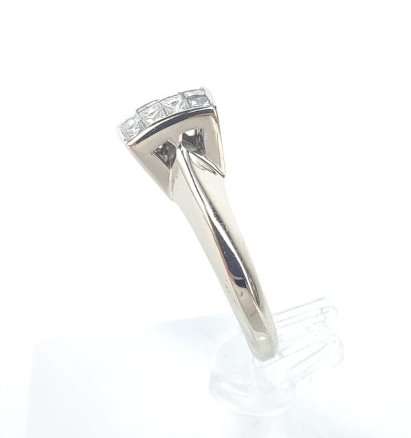 14k White Gold .96ctw Mystery Set Princess Cut Diamond Cocktail Ring 7.25'' - Image 6