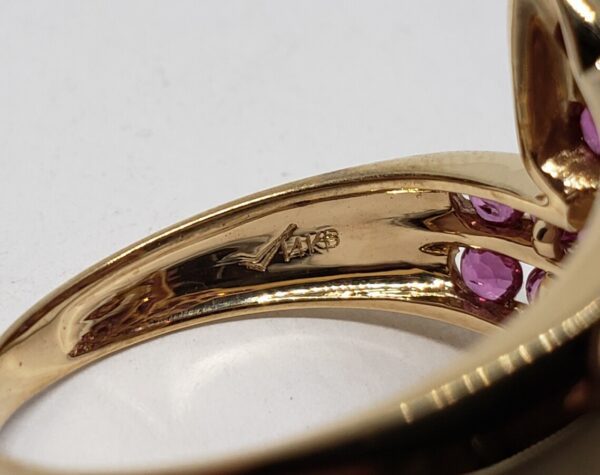 14k Yellow Gold 3.00ctw Natural Ruby Bypass Cluster Channel Set Ring - Image 6