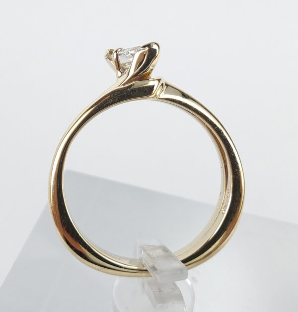 14k Yellow Gold .60ct Marquise Diamond Double Band Shank Solitaire Ring - Image 8