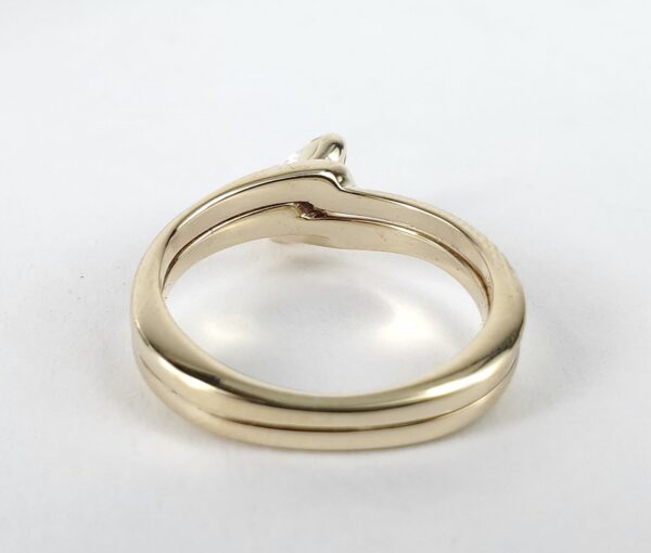 14k Yellow Gold .60ct Marquise Diamond Double Band Shank Solitaire Ring - Image 9