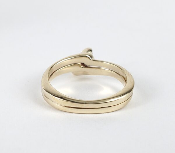 14k Yellow Gold .60ct Marquise Diamond Double Band Shank Solitaire Ring - Image 10