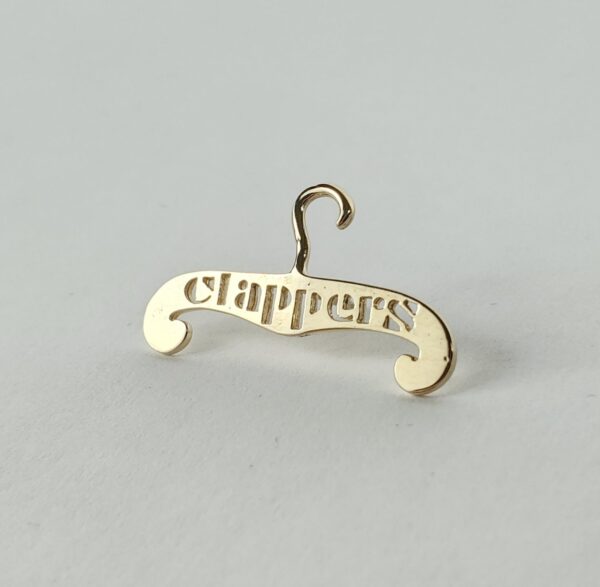 14k Yellow Gold "Clappers" Closet Hanger Unique Pin 1 1/8'' - Image 3