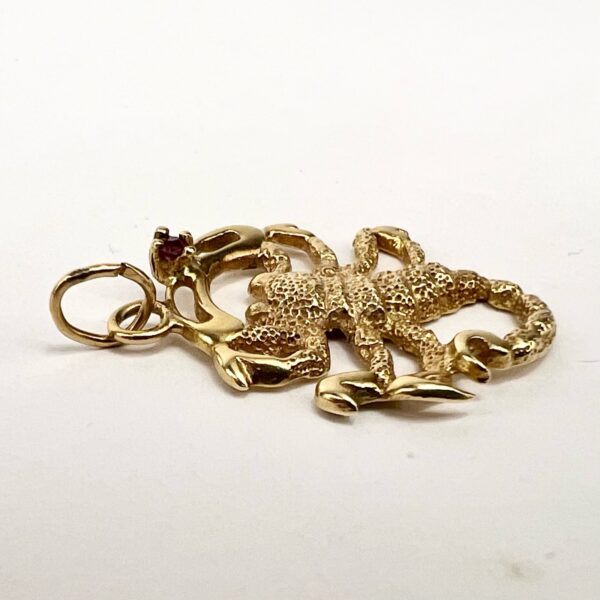 14k Yellow Gold Vintage Scorpion Charm Pendant 1 1/4'' - Image 4