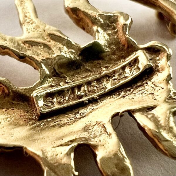 14k Yellow Gold Vintage Scorpion Charm Pendant 1 1/4'' - Image 5