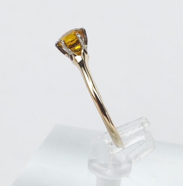 14k Yellow Gold Vintage Yellow Garnet Doublet Solitaire Engagement Style Ring - Image 6
