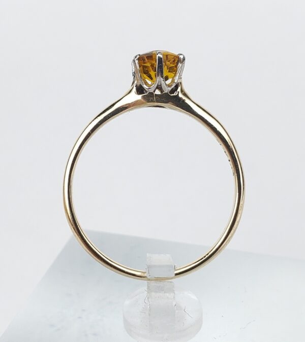 14k Yellow Gold Vintage Yellow Garnet Doublet Solitaire Engagement Style Ring - Image 7