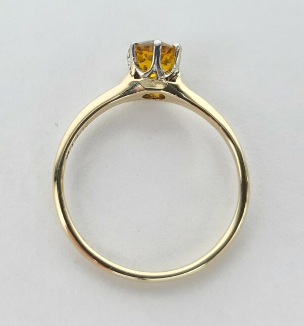 14k Yellow Gold Vintage Yellow Garnet Doublet Solitaire Engagement Style Ring - Image 8