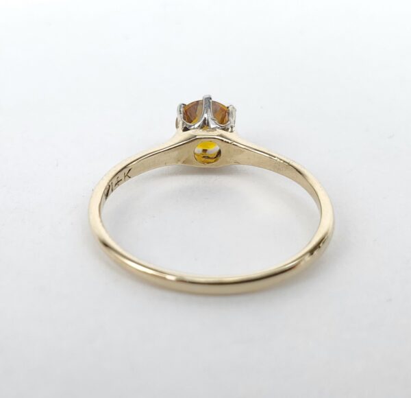 14k Yellow Gold Vintage Yellow Garnet Doublet Solitaire Engagement Style Ring - Image 9