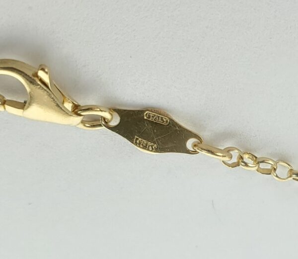 18k Yellow Gold Clam Oyster Nautical Childrens Kids Chain Link Charm Bracelet - Image 7