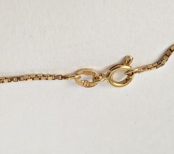 18k Yellow Tone Gold 4.7mm Bead 1.10mm Box Station Style Necklace 18'' - Image 7
