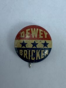 Dewey Bricker Vintage Political Presidential Campaign Pin