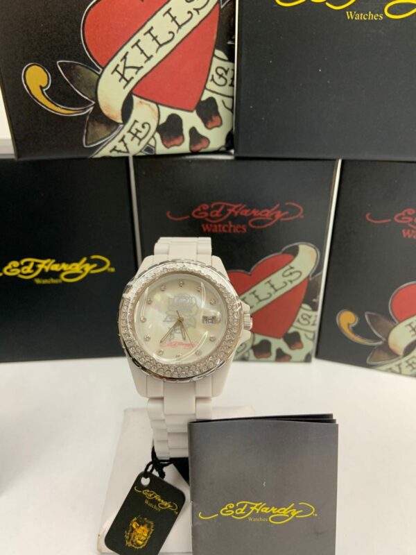 Ed Hardy Adrenalina MOP Dial Swarovski Crystal Limited Edition Watch VIP-LTD0692 - Image 3