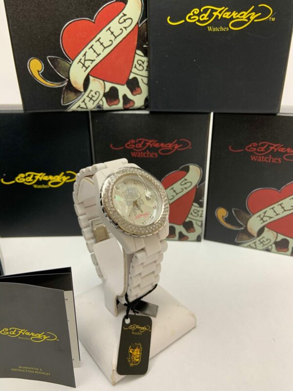Ed Hardy Adrenalina MOP Dial Swarovski Crystal Limited Edition Watch VIP-LTD0692 - Image 6