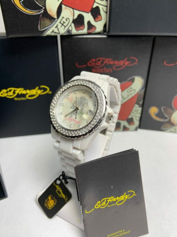Ed Hardy Adrenalina MOP Dial Swarovski Crystal Limited Edition Watch VIP-LTD0692 - Image 7
