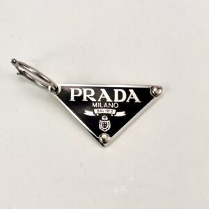 PRADA Sterling Silver Palladium Finish Symbole Left Earring