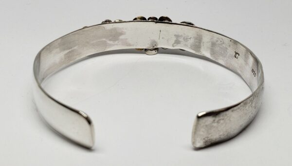 Sterling Silver 925 Pearl Muticolored Bangle Cuff Bracelet Hallmarked - Image 7