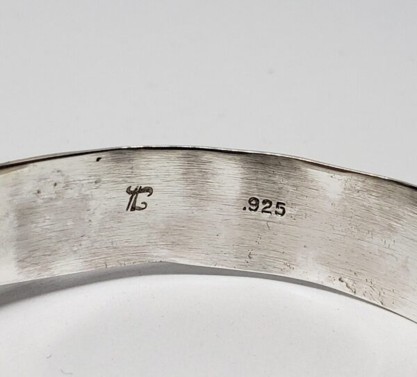 Sterling Silver 925 Pearl Muticolored Bangle Cuff Bracelet Hallmarked - Image 8