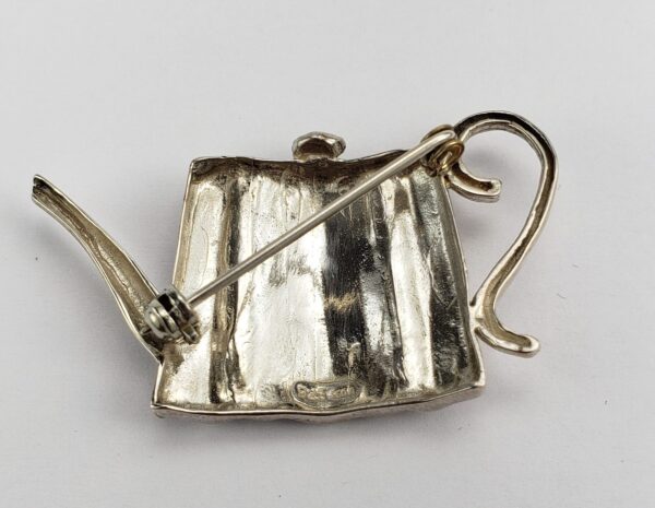 Vintage Large Sterling Silver Teapot Tea Time / Lovers Brooch Pin 1 7/8'' Hal... - Image 5