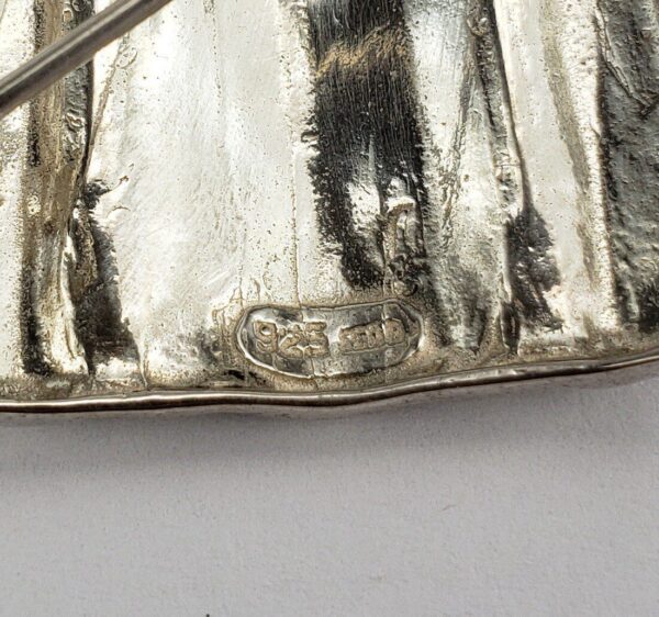 Vintage Large Sterling Silver Teapot Tea Time / Lovers Brooch Pin 1 7/8'' Hal... - Image 6