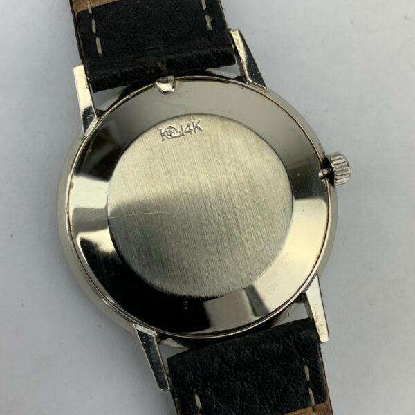 Vintage Longines 14k White Gold Diamond Dial Caliber 370 17 Jewel - Image 9
