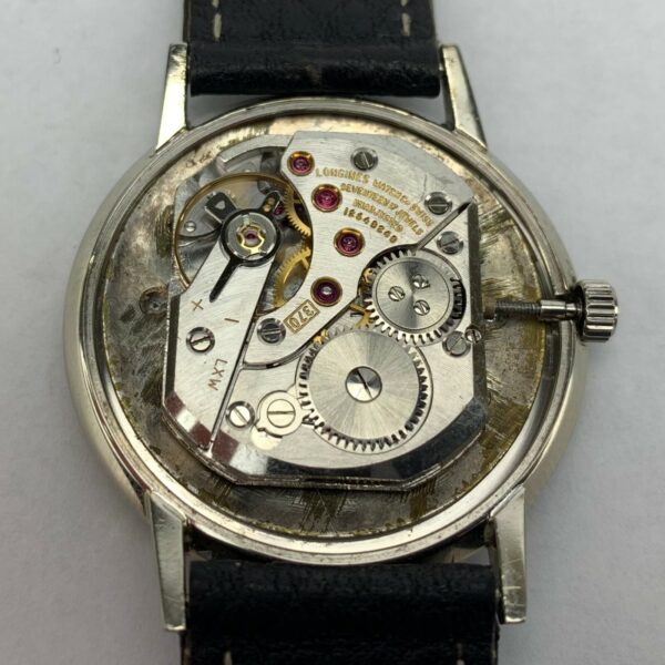 Vintage Longines 14k White Gold Diamond Dial Caliber 370 17 Jewel - Image 10