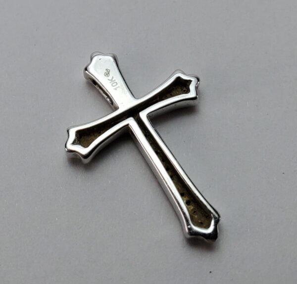 10k White Gold Diamond Cross Religious Christian Catholic Slider Pendant 7/8'' - Image 5